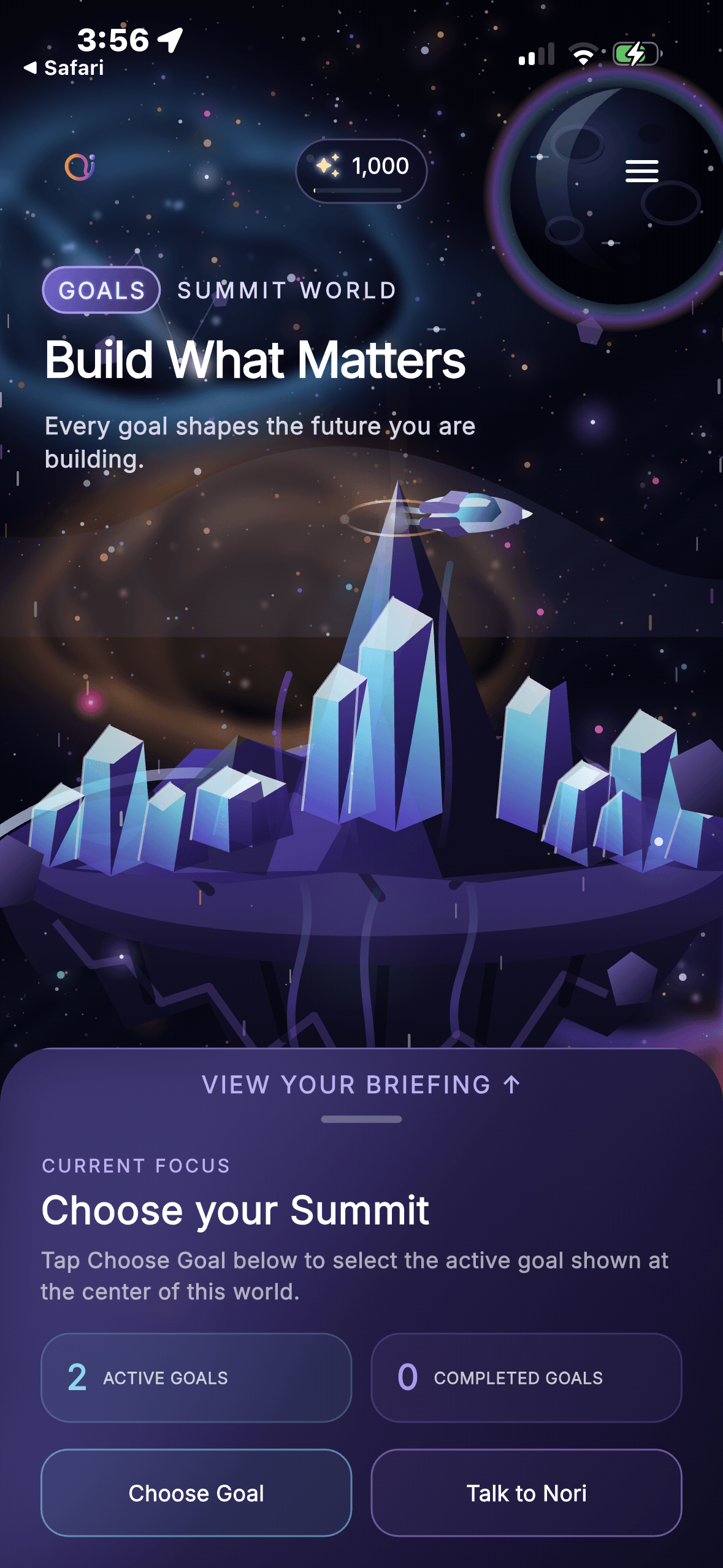 Nori Summit goals experience